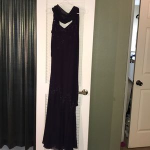 Deep purple evening gown